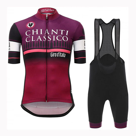 2019 Maillot Giro d'Italia Tirantes Mangas Cortas Violeta